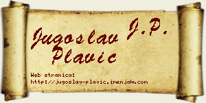Jugoslav Plavić vizit kartica